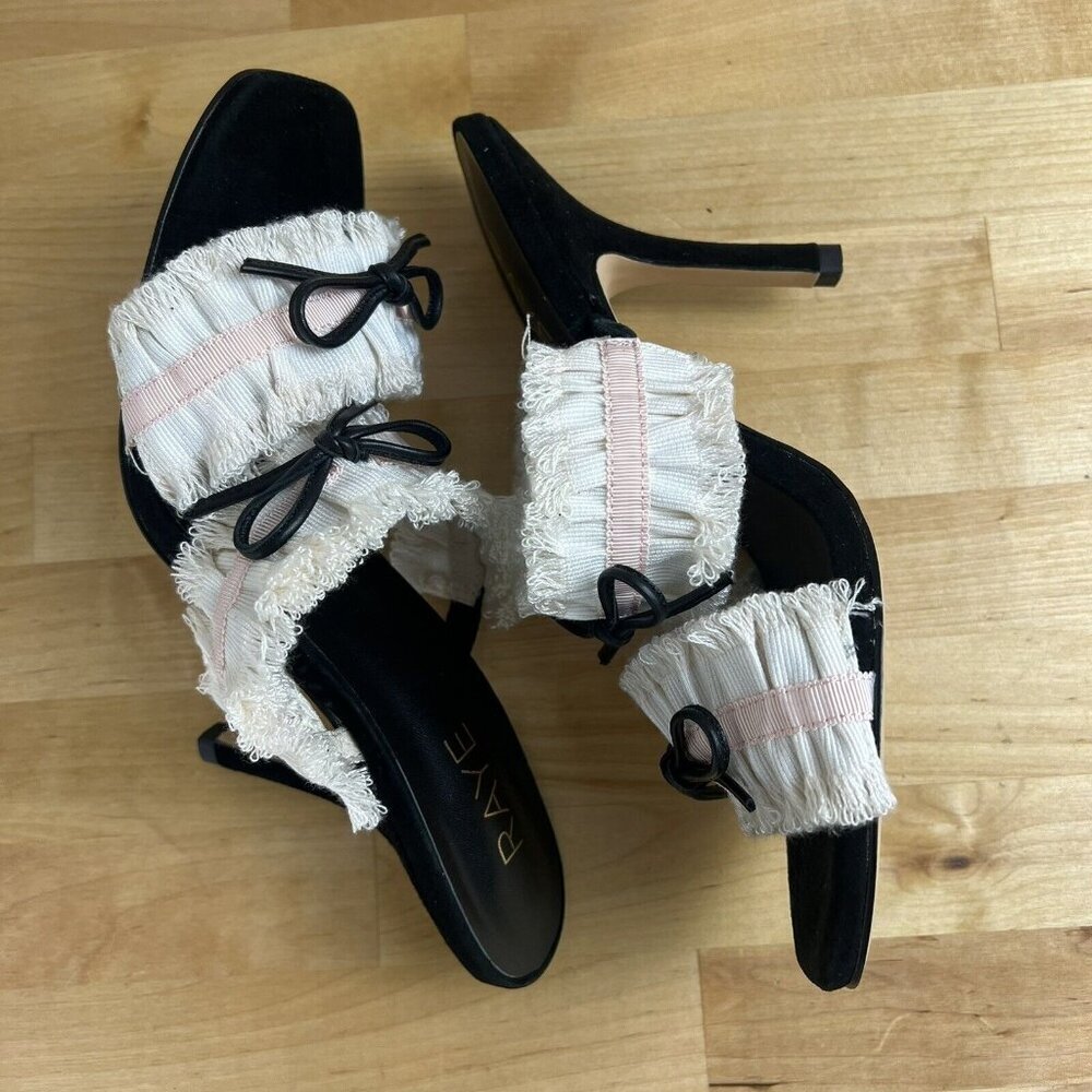 Raye Imogen Sandal Pastel Pink Black Smocked Heels Size‎ 8.5 NEW - Picture 6 of 13